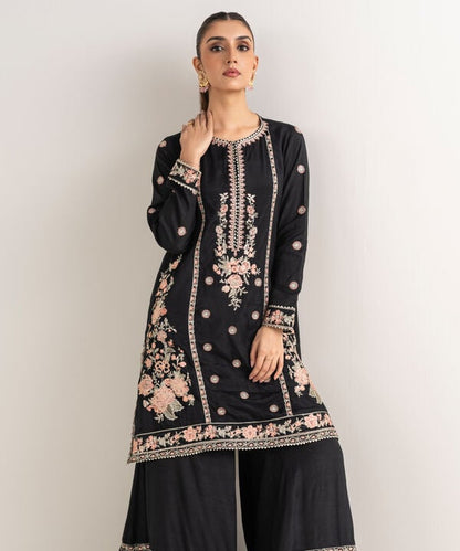 Embroidered Raw Silk Shirt