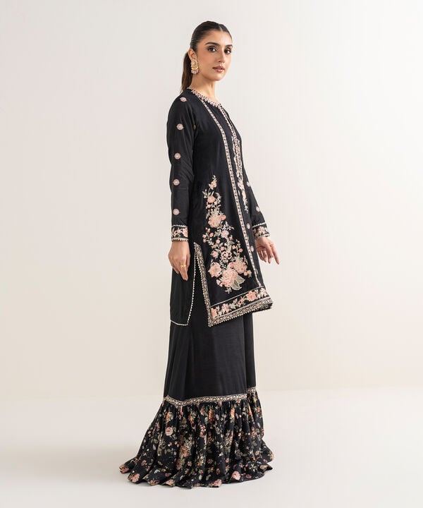 Embroidered Raw Silk Shirt