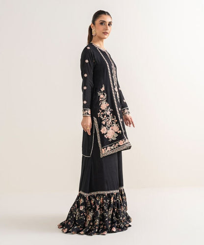 Embroidered Raw Silk Shirt