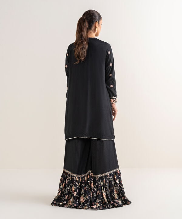 Embroidered Raw Silk Shirt