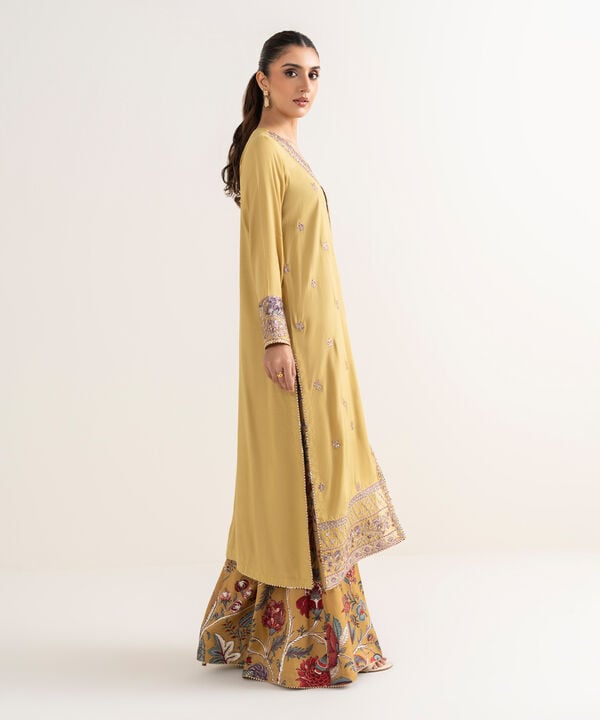 Embroidered Raw Silk Shirt