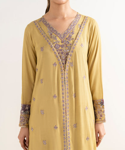 Embroidered Raw Silk Shirt