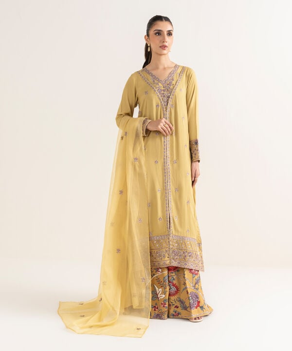 Embroidered Raw Silk Shirt