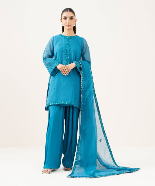 3 Piece - Embroidered Karandi Suit