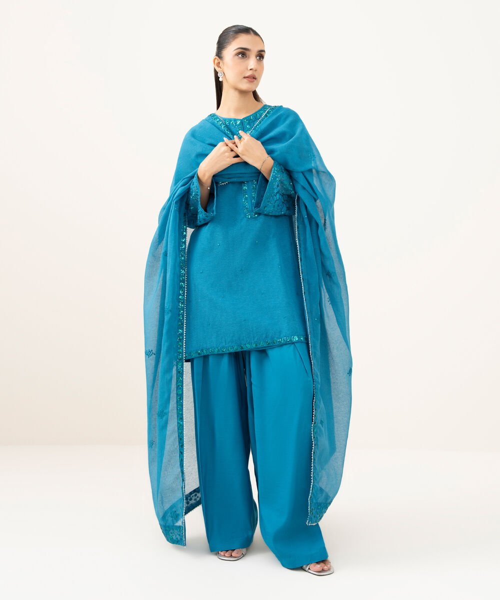 3 Piece - Embroidered Karandi Suit
