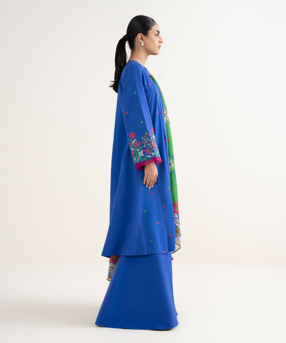 3 Piece - Embroidered Cotton Viscose Suit