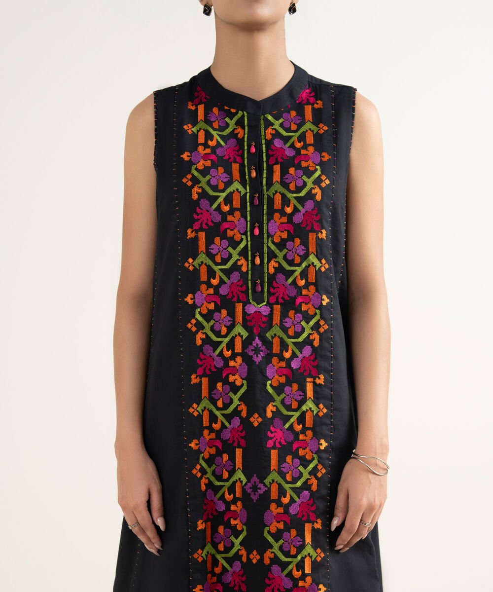 3 Piece - Embroidered Cotton Viscose Suit