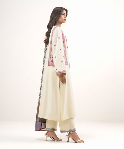 3 Piece - Embroidered Dobby Suit