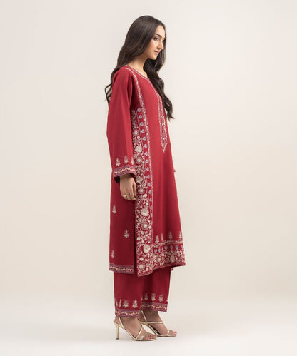 3 Piece - Embroidered Dobby Suit