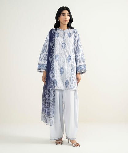 3 Piece - Embroidered Dobby Suit