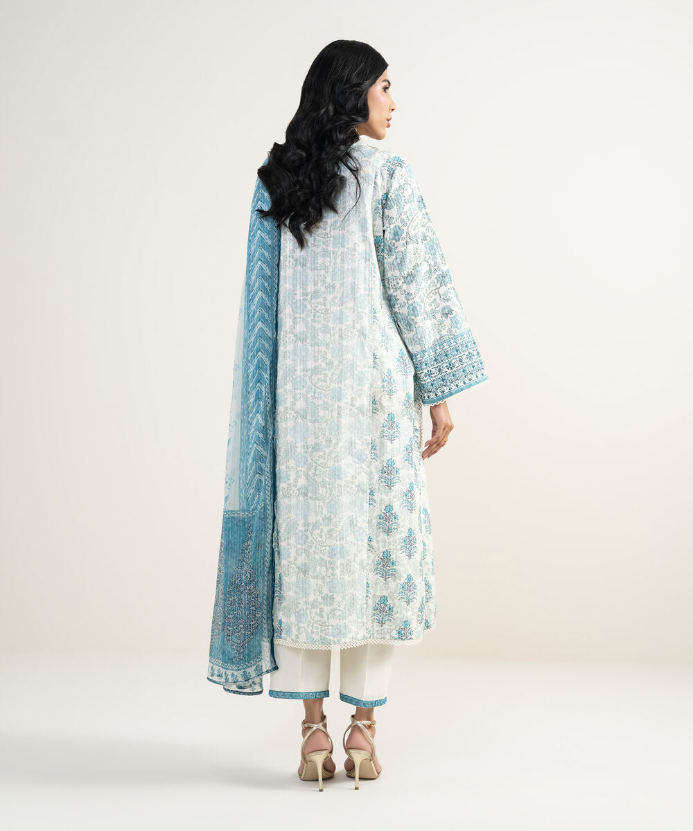 3 Piece - Embroidered Dobby Suit