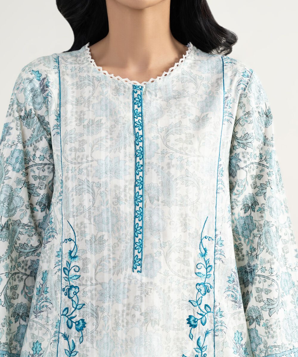 3 Piece - Embroidered Dobby Suit
