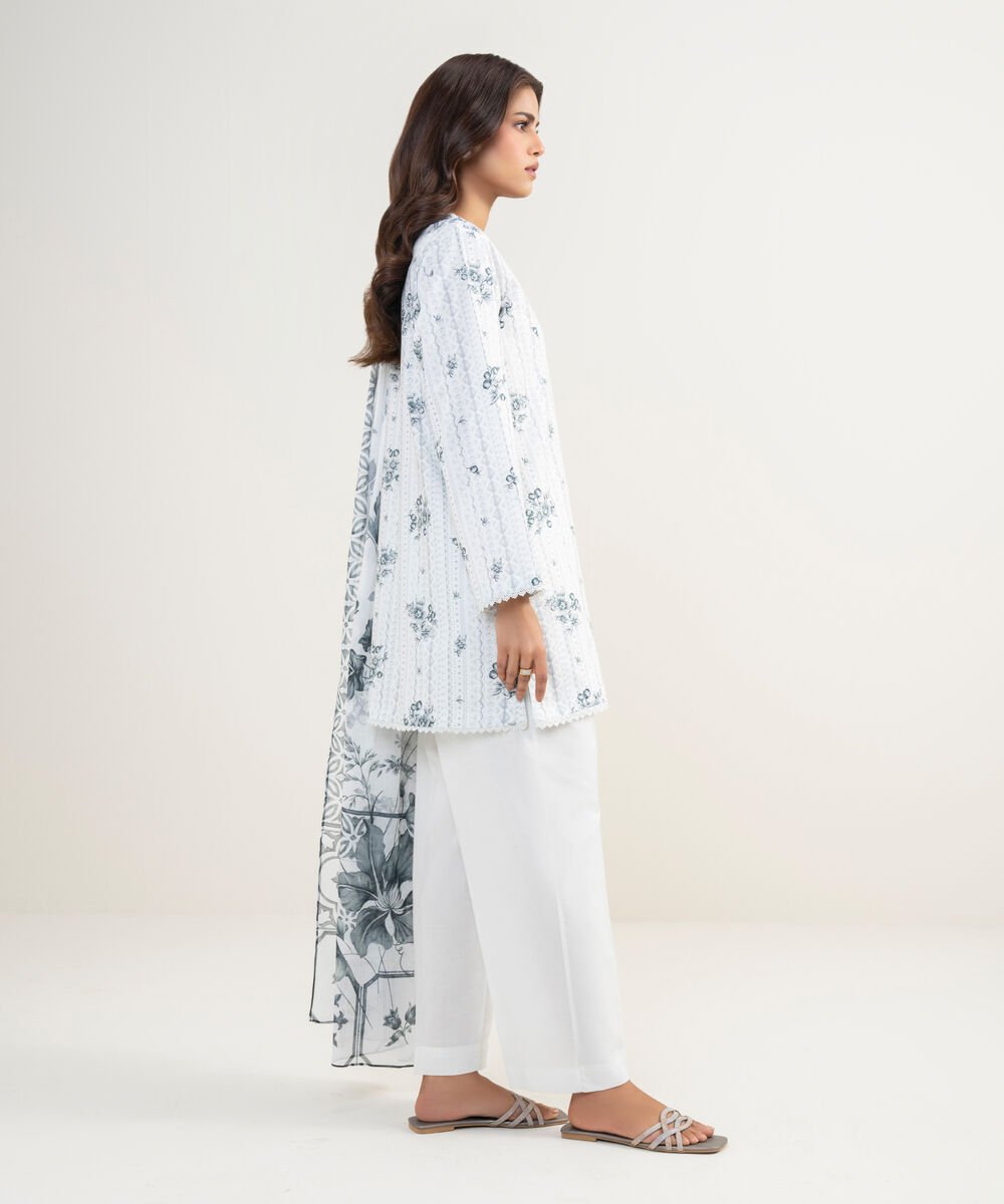 3 Piece - Printed Cambric Suit