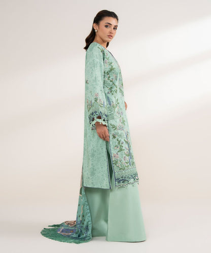 3 Piece - Embroidered Cotton Suit