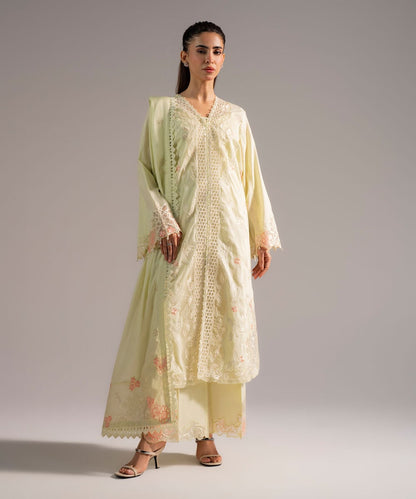 3 Piece - Embroidered Dobby Suit