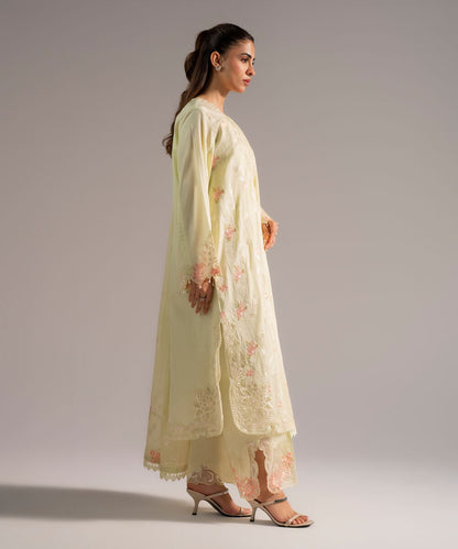 3 Piece - Embroidered Dobby Suit