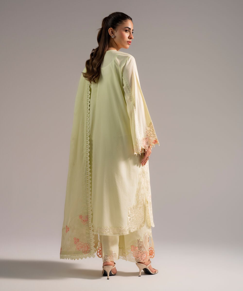 3 Piece - Embroidered Dobby Suit