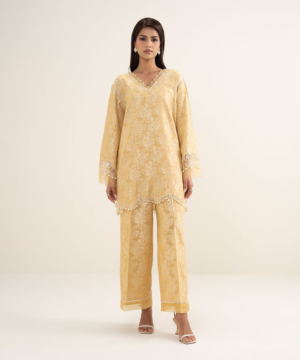 2 Piece - Embroidered Zari Jacquard Suit