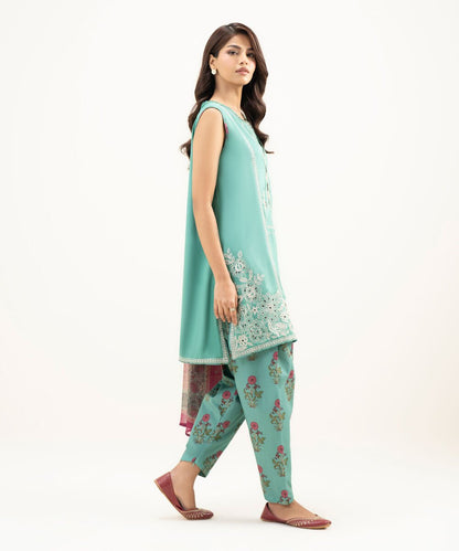 3 Piece - Embroidered Dobby Suit
