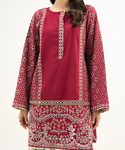 3 Piece - Embroidered Dobby Suit