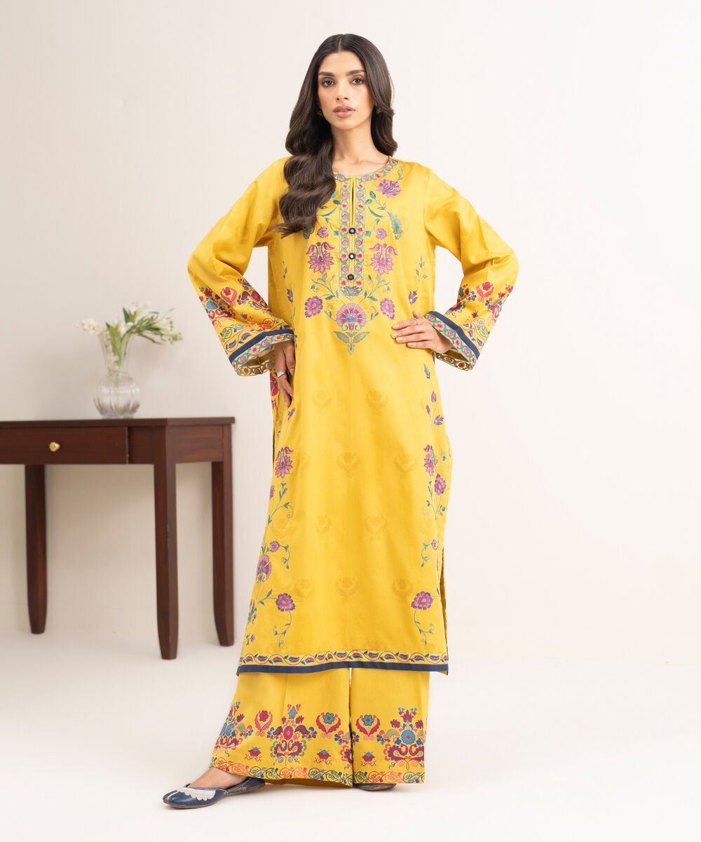 Embroidered Cotton Satin Shirt