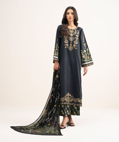 Embroidered Cotton Satin Shirt