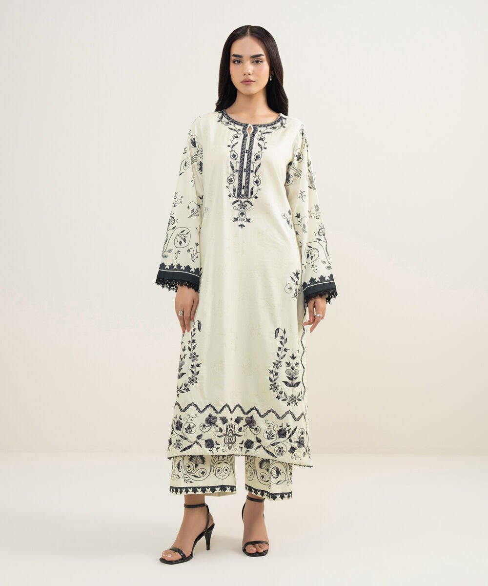 Embroidered Cotton Satin Shirt