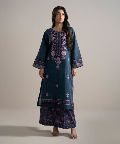 Embroidered Cotton Satin Shirt
