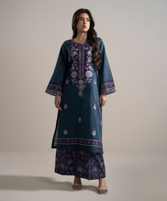 Embroidered Cotton Satin Shirt