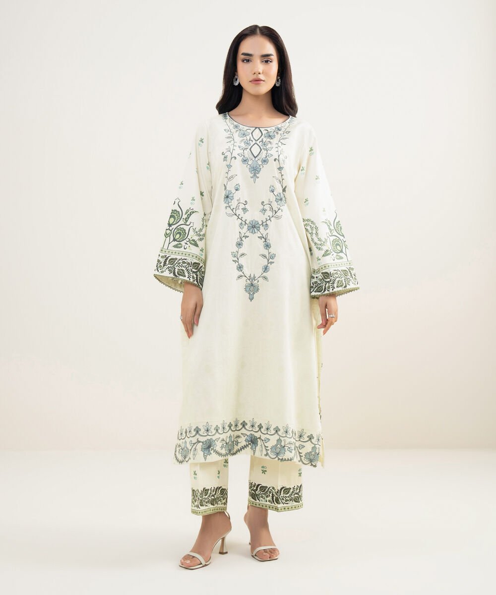 Embroidered Cotton Satin Shirt
