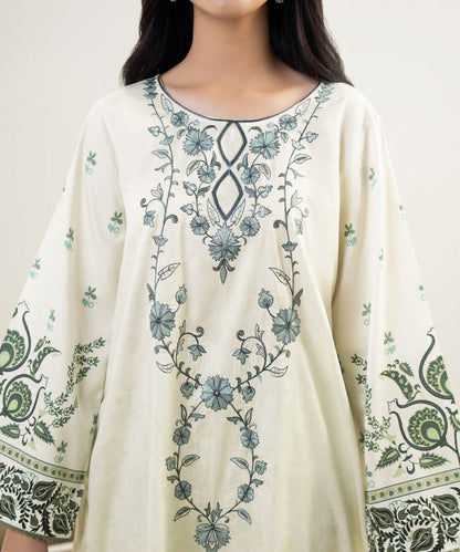Embroidered Cotton Satin Shirt