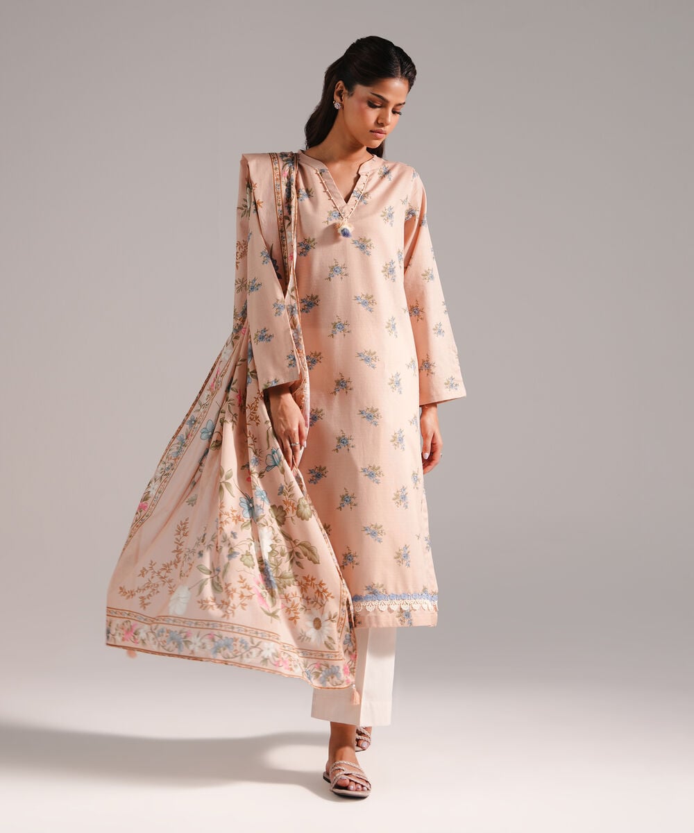 2 Piece - Printed Dobby Suit