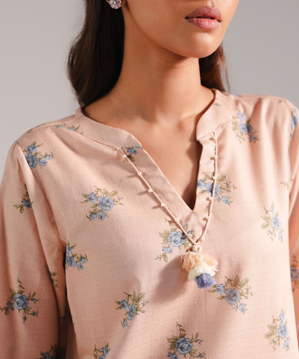 2 Piece - Printed Dobby Suit