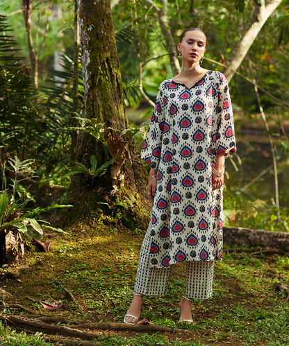 2 Piece - Printed Silk Suit