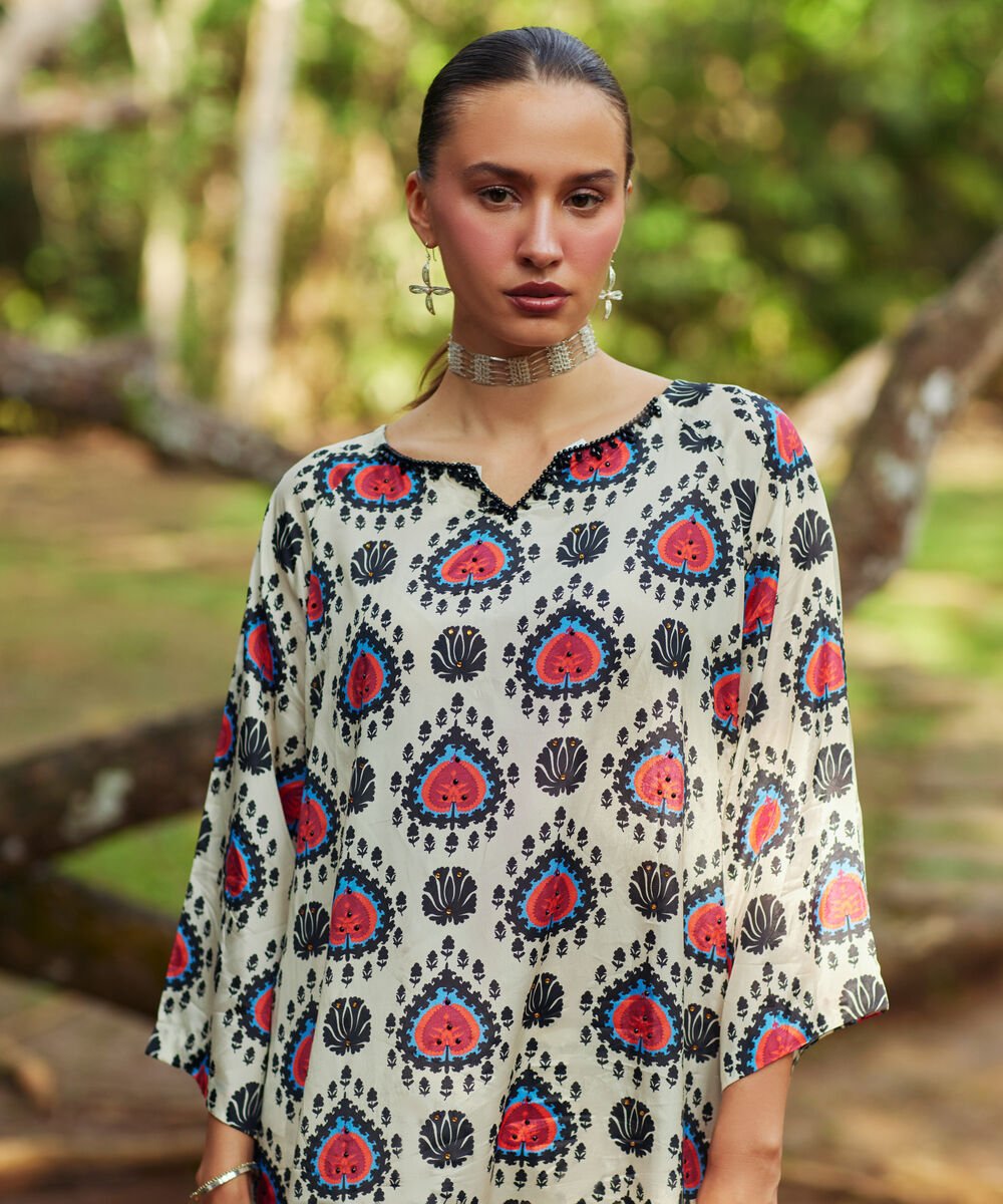 2 Piece - Printed Silk Suit