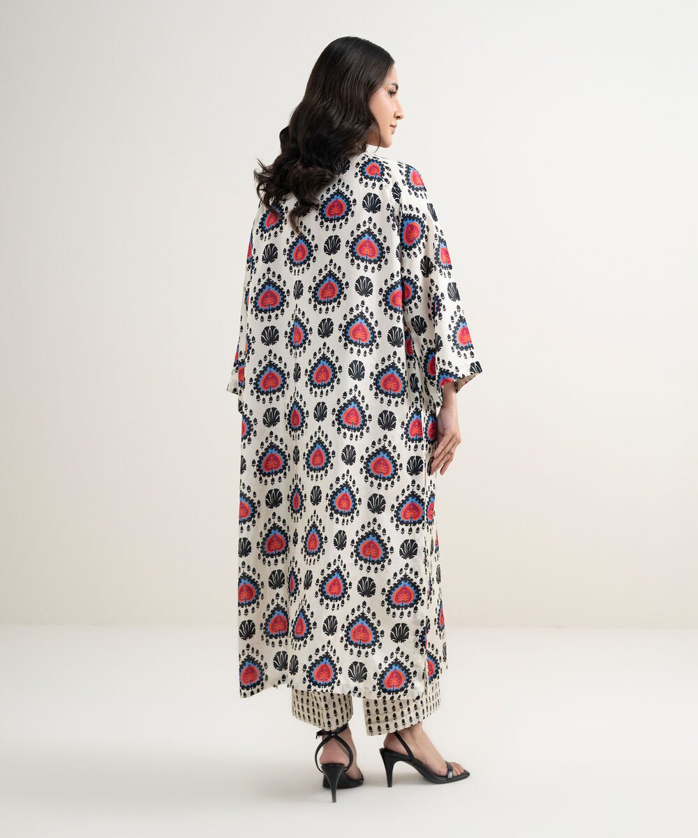 2 Piece - Printed Silk Suit