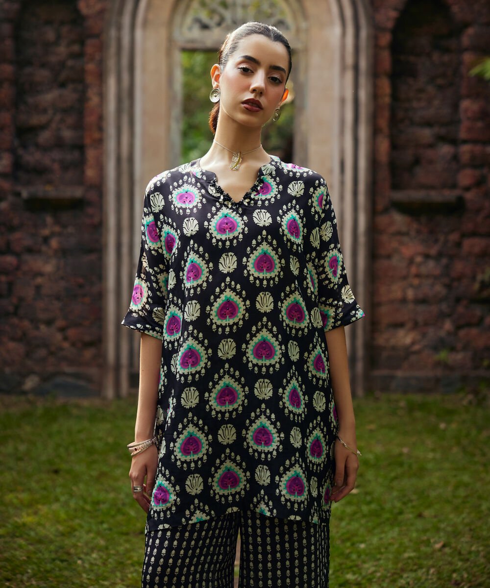 2 Piece - Printed Silk Suit
