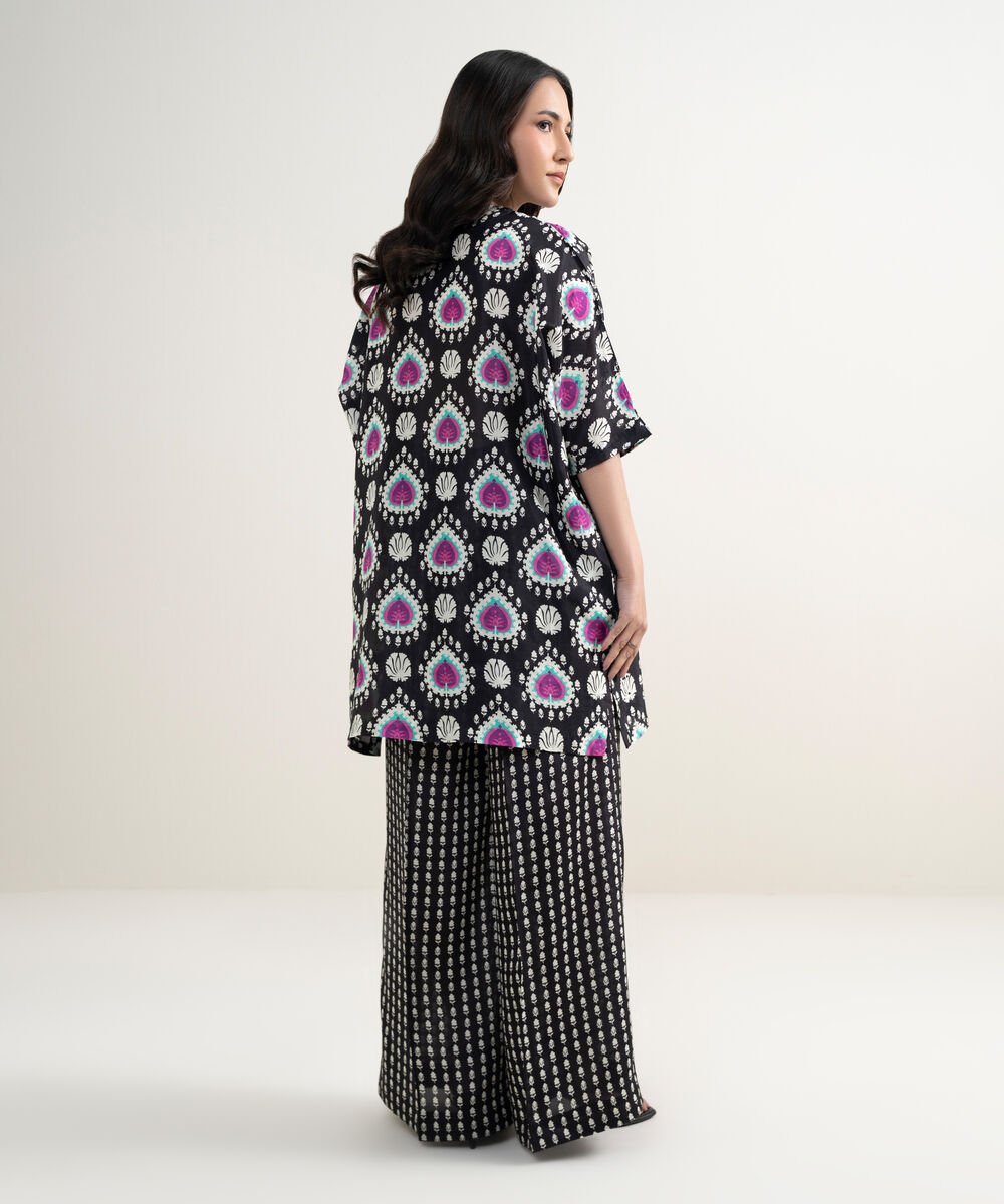 2 Piece - Printed Silk Suit
