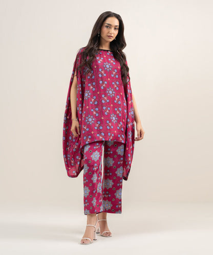 2 Piece - Printed Silk Suit