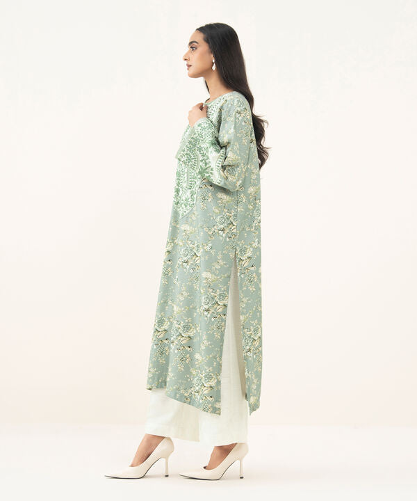 Embroidered Herringbone Shirt
