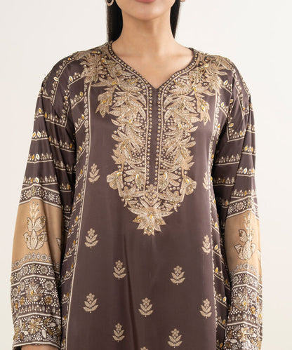 3 Piece - Embroidered Silk Suit