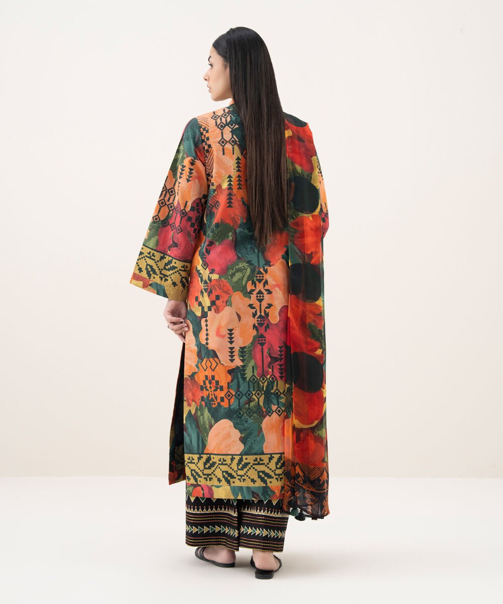 2 Piece - Printed Cotton Suit