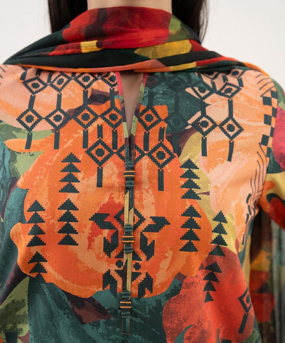 2 Piece - Printed Cotton Suit