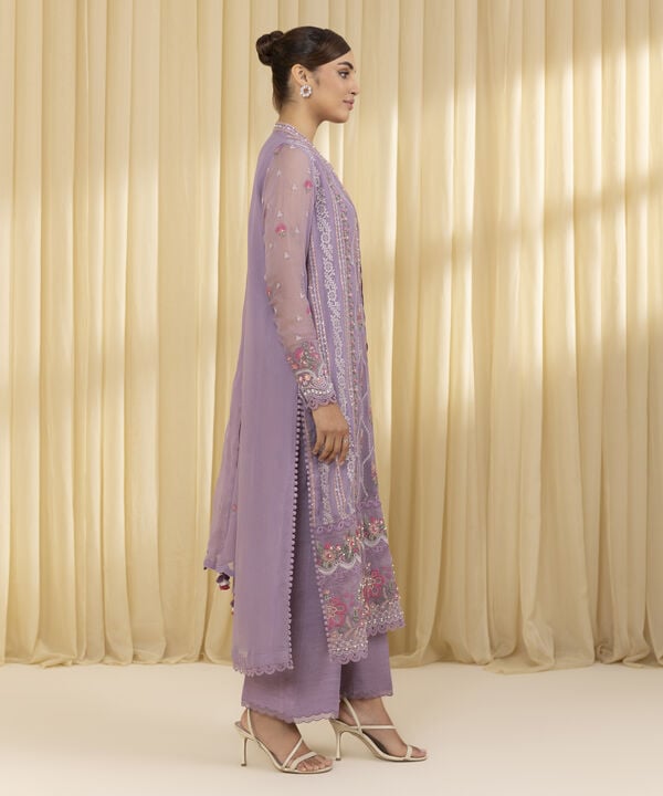 3 Piece - Embroidered Chiffon Suit (Unstitched)