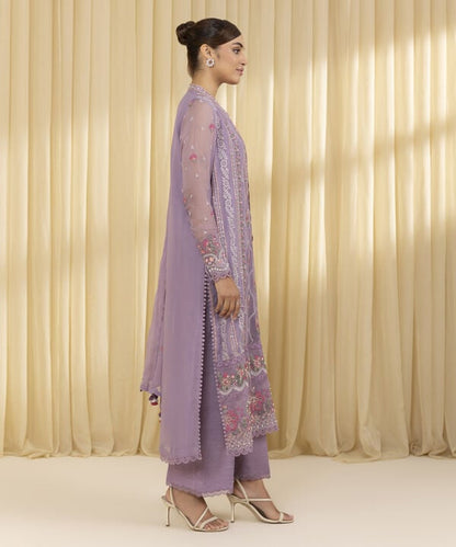 3 Piece - Embroidered Chiffon Suit (Unstitched)
