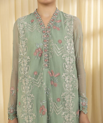 3 Piece - Embroidered Chiffon Suit (Unstitched)