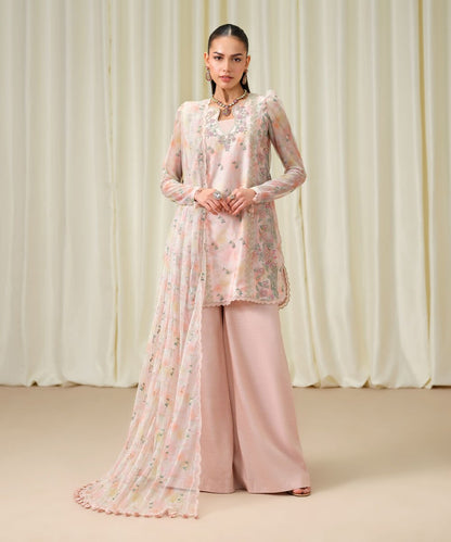 3 Piece - Embroidered Net Suit