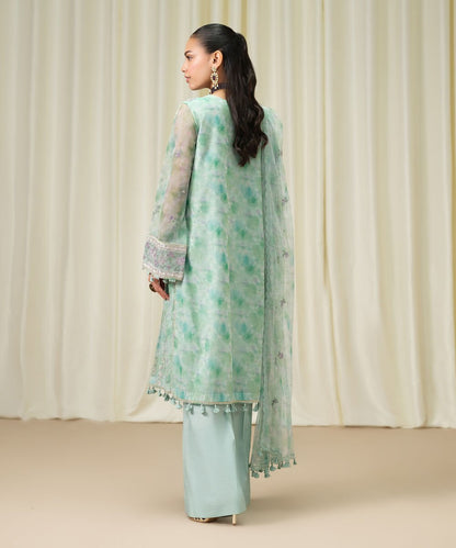 3 Piece - Embroidered Net Suit
