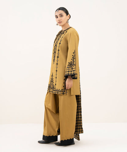 3 Piece - Embroidered Cotton Suit