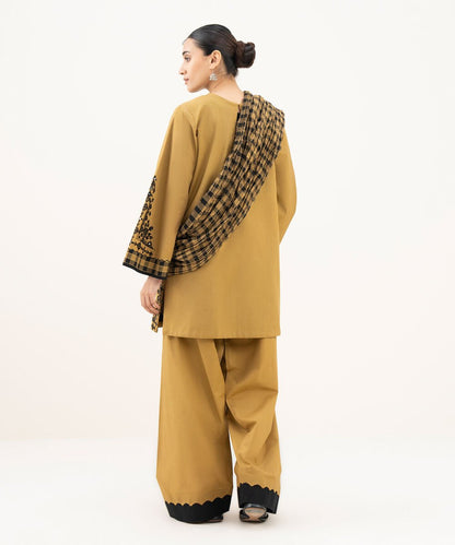 3 Piece - Embroidered Cotton Suit